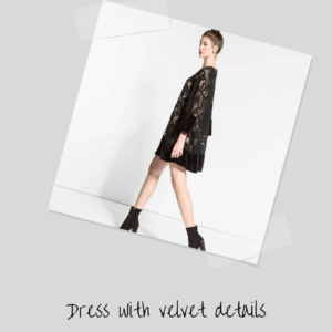dress with velvet details